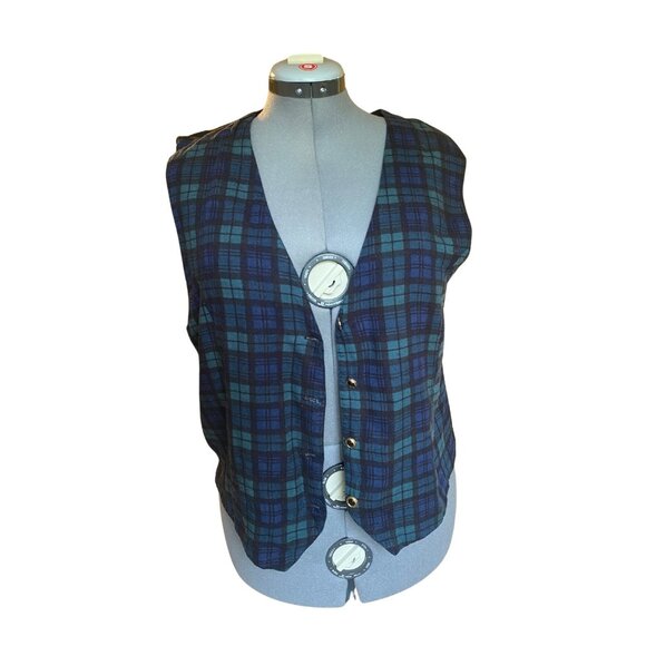 90s vintage plaid vest - Picture 6 of 6